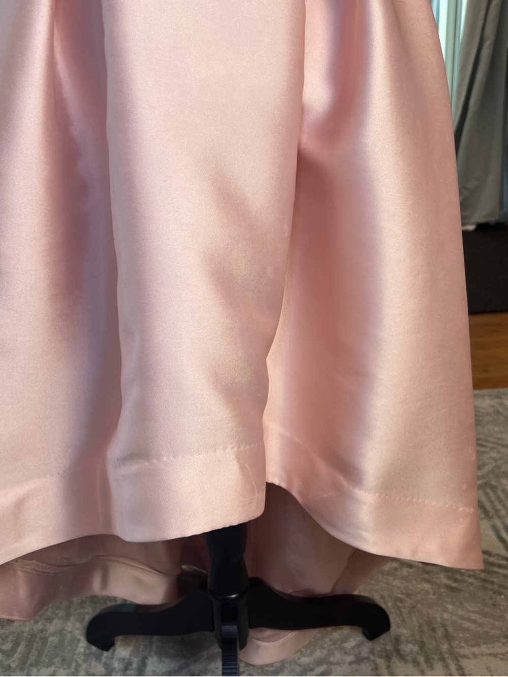 Parker Strapless Blush Pink High-Low Satin Dress - Picture 6 of 16